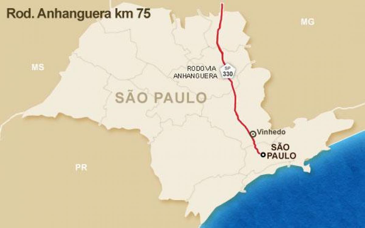 Peta Anhanguera lebuh raya - SP 330