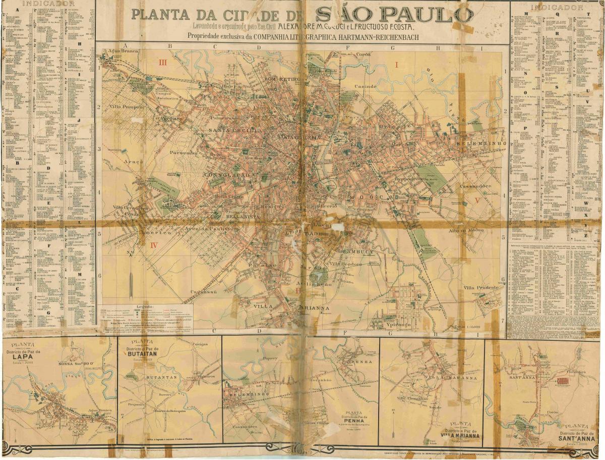 Peta bekas São Paulo - tahun 1913