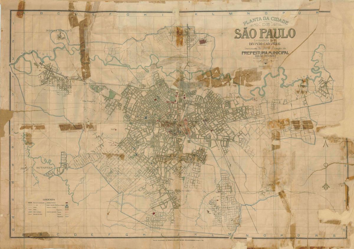 Peta bekas São Paulo - tahun 1916