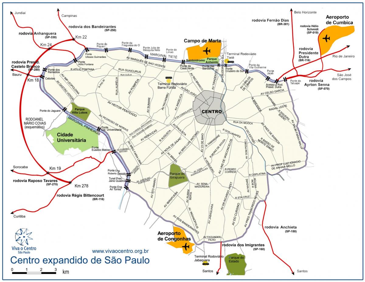 Peta besar pusat São Paulo