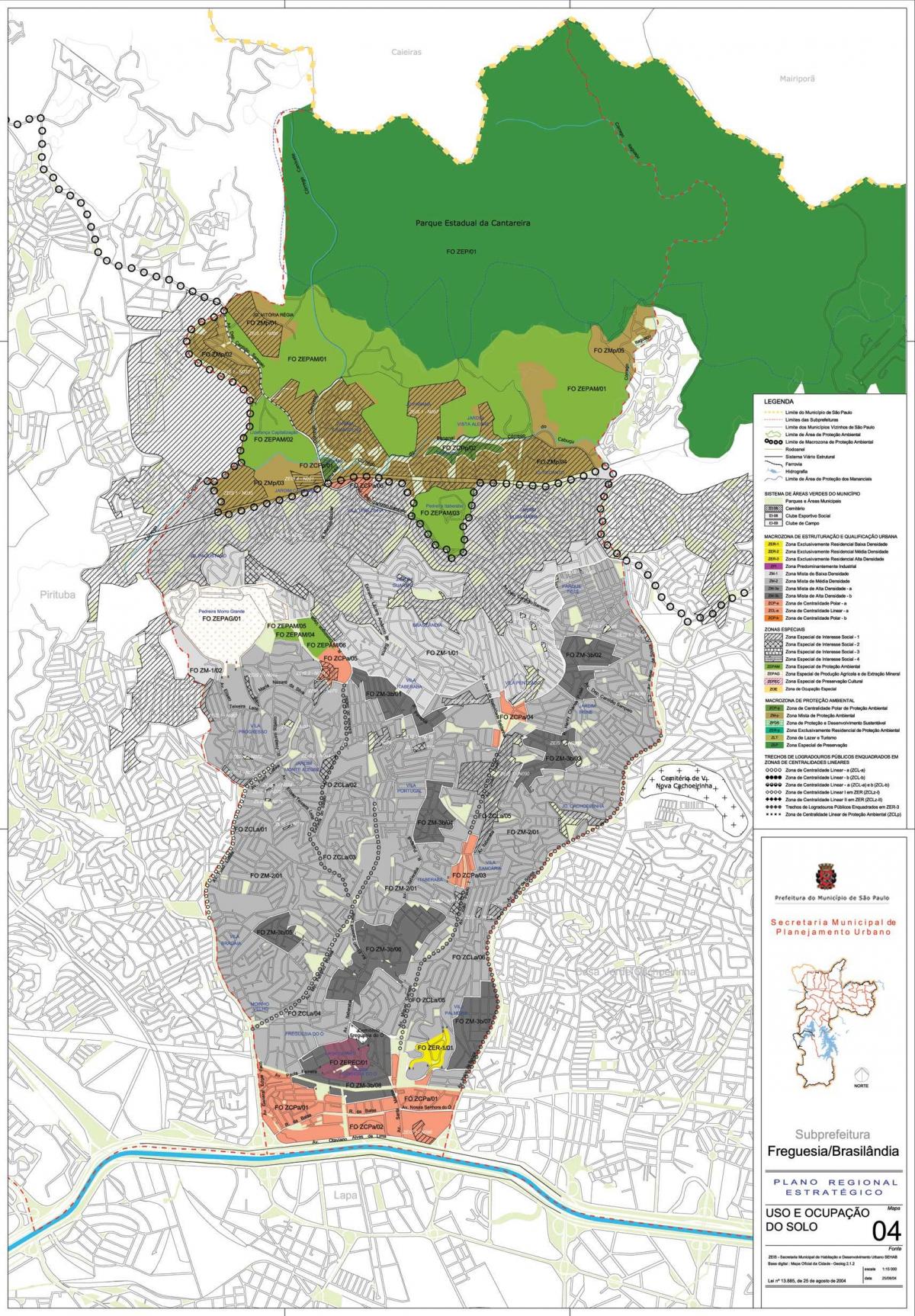 Peta Freguesia melakukan Ó São Paulo - Pekerjaan tanah
