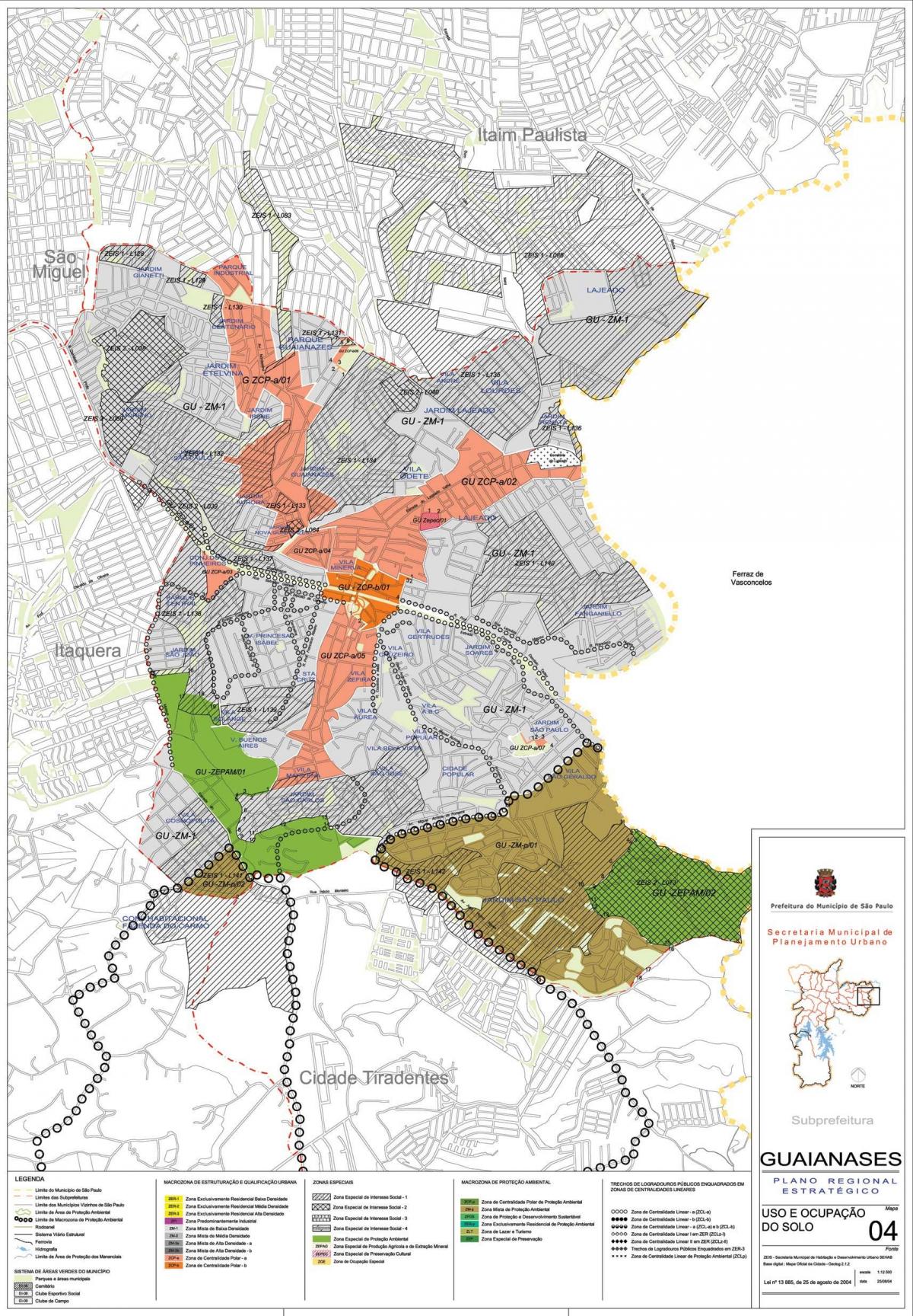 Peta Guaianases São Paulo - Pekerjaan tanah