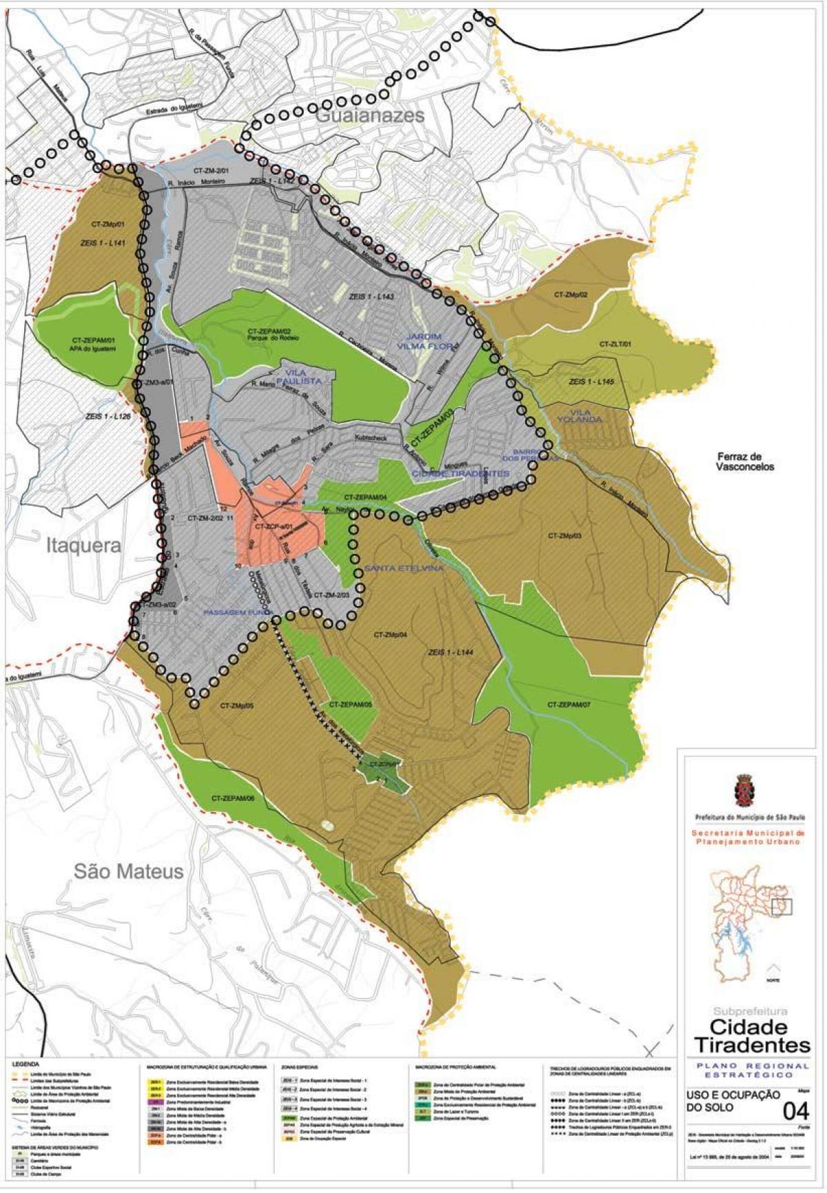 Peta Kota Tiradentes São Paulo - Pekerjaan tanah