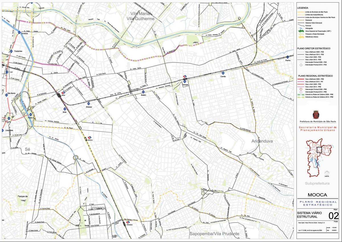 Peta Mooca São Paulo - Jalan