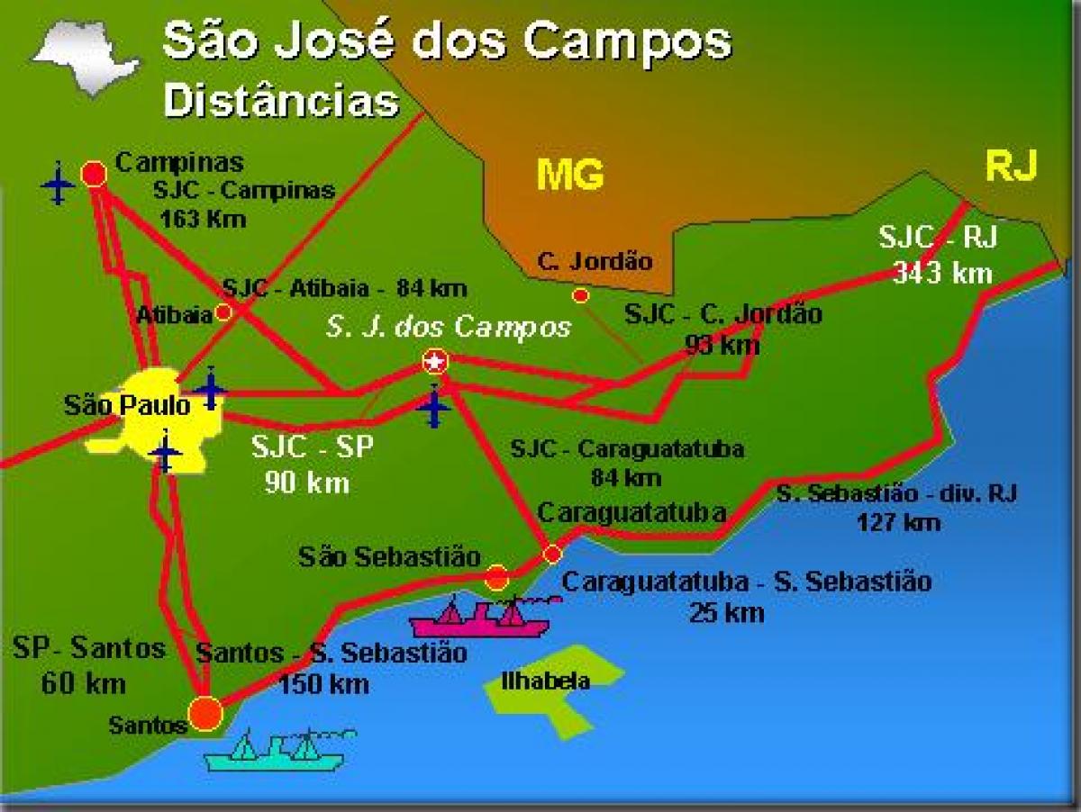 Peta São José dos Campos terbang