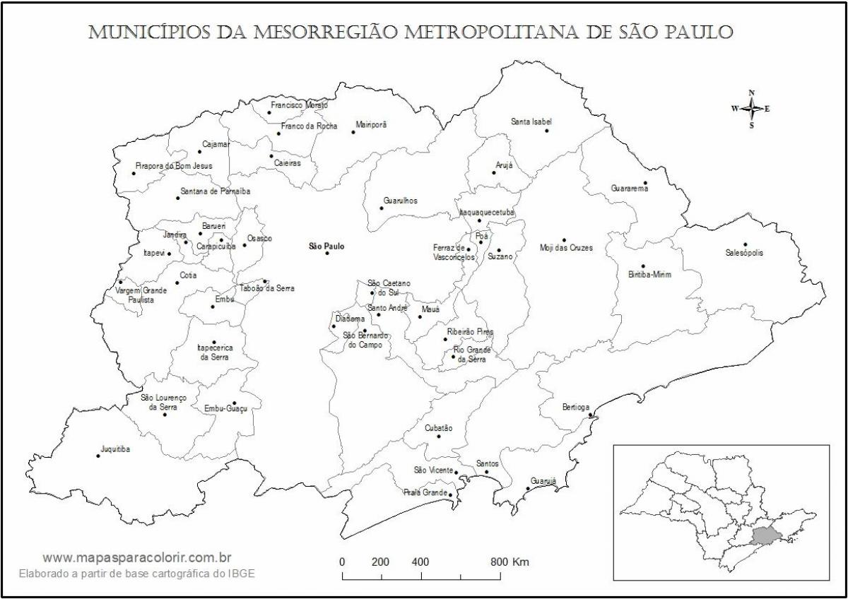 Peta São Paulo perawan