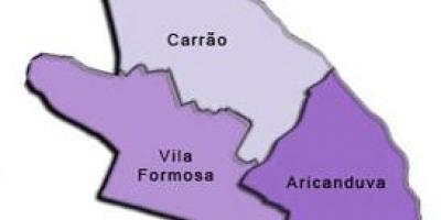 Peta Aricanduva-Vila Formosa sub-prefecture