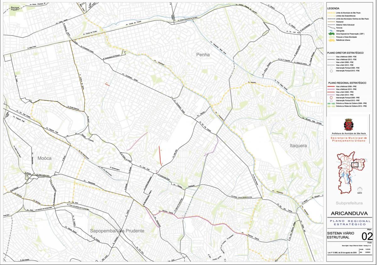 Peta Aricanduva-Vila Formosa São Paulo - Jalan