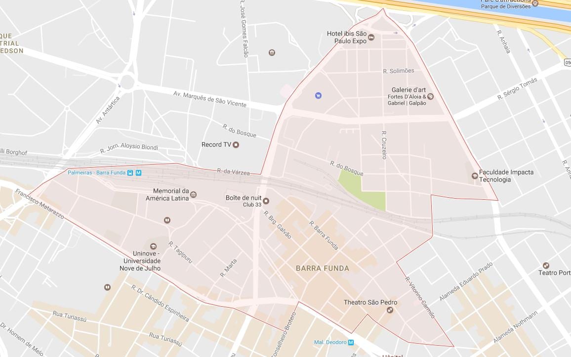 Peta Barra Funda São Paulo