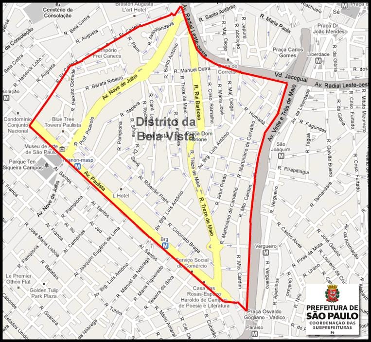Peta Bela Vista São Paulo