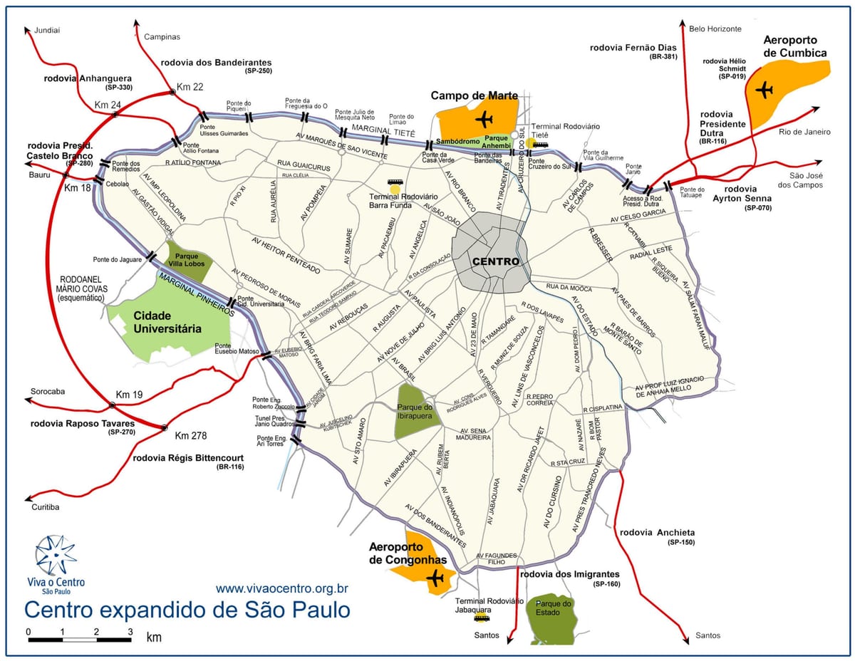 Peta besar pusat São Paulo