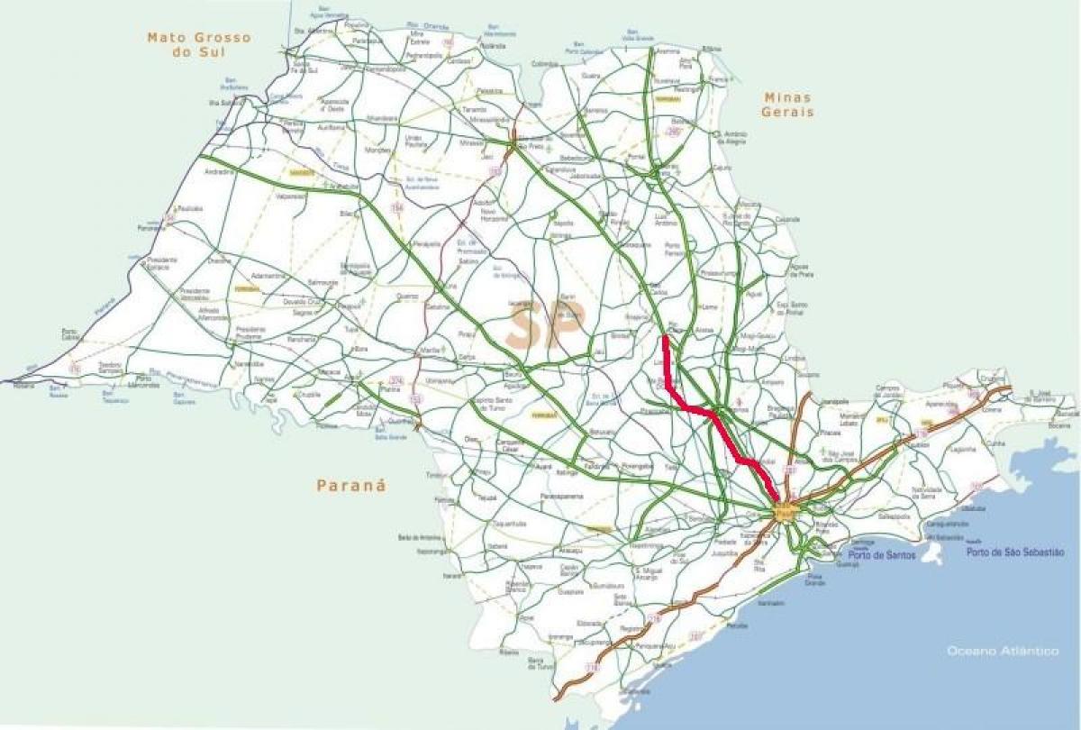Peta Brazil lebuh raya - SP 348
