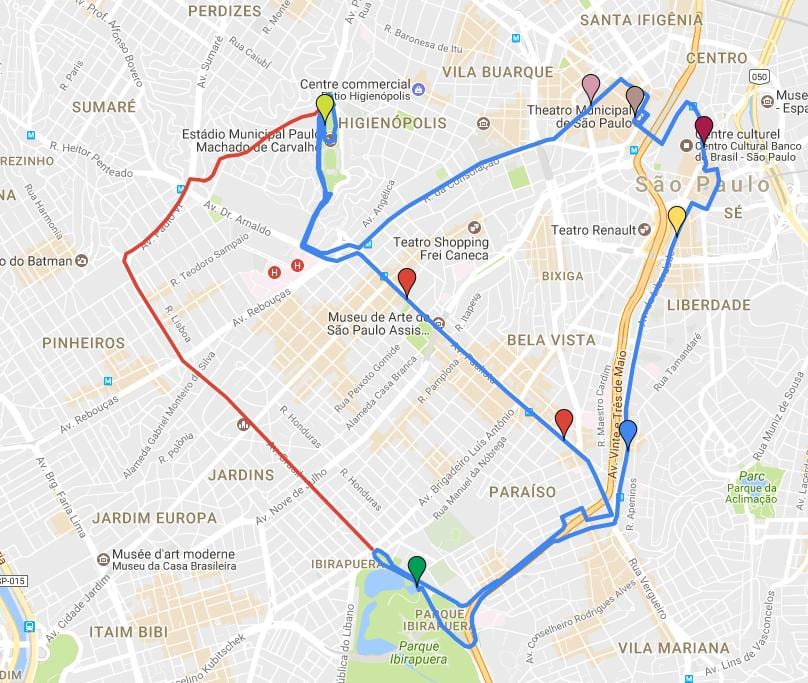 Peta bulat simulator kereta project São Paulo - Garis