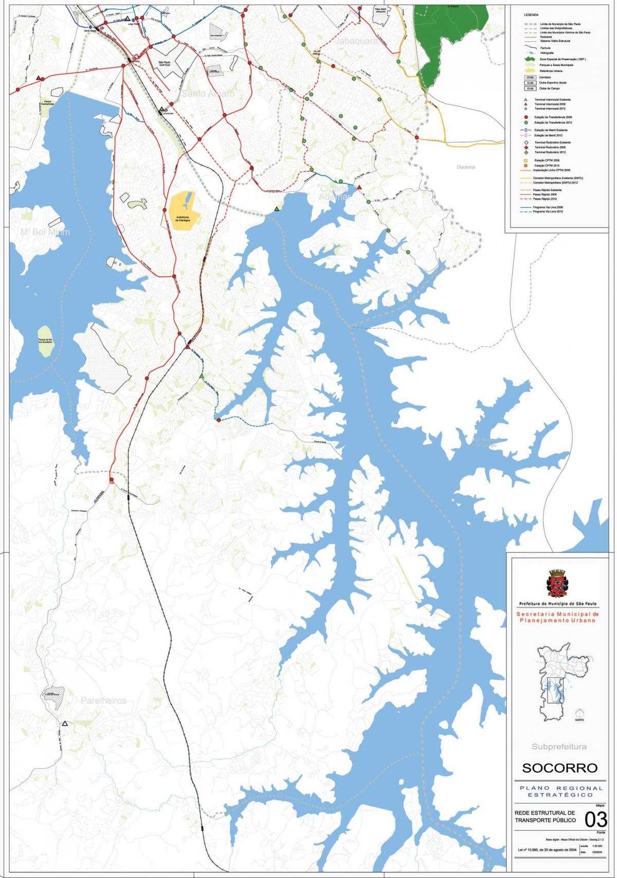 Peta Capela melakukan Socorro São Paulo - Jalan