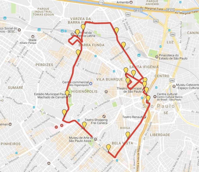 Peta Corrida Antarabangsa São Silvestre