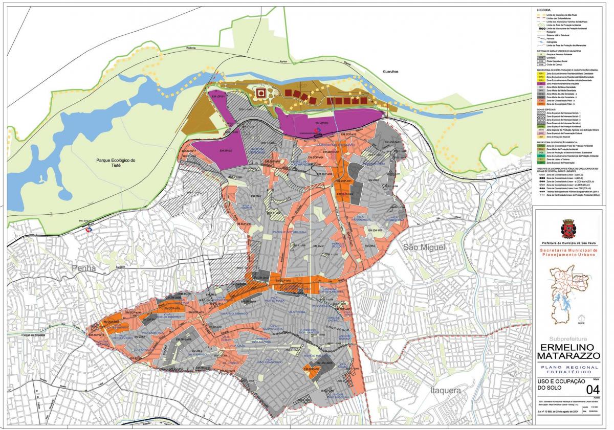 Peta Ermelino Matarazzo São Paulo - Pekerjaan tanah