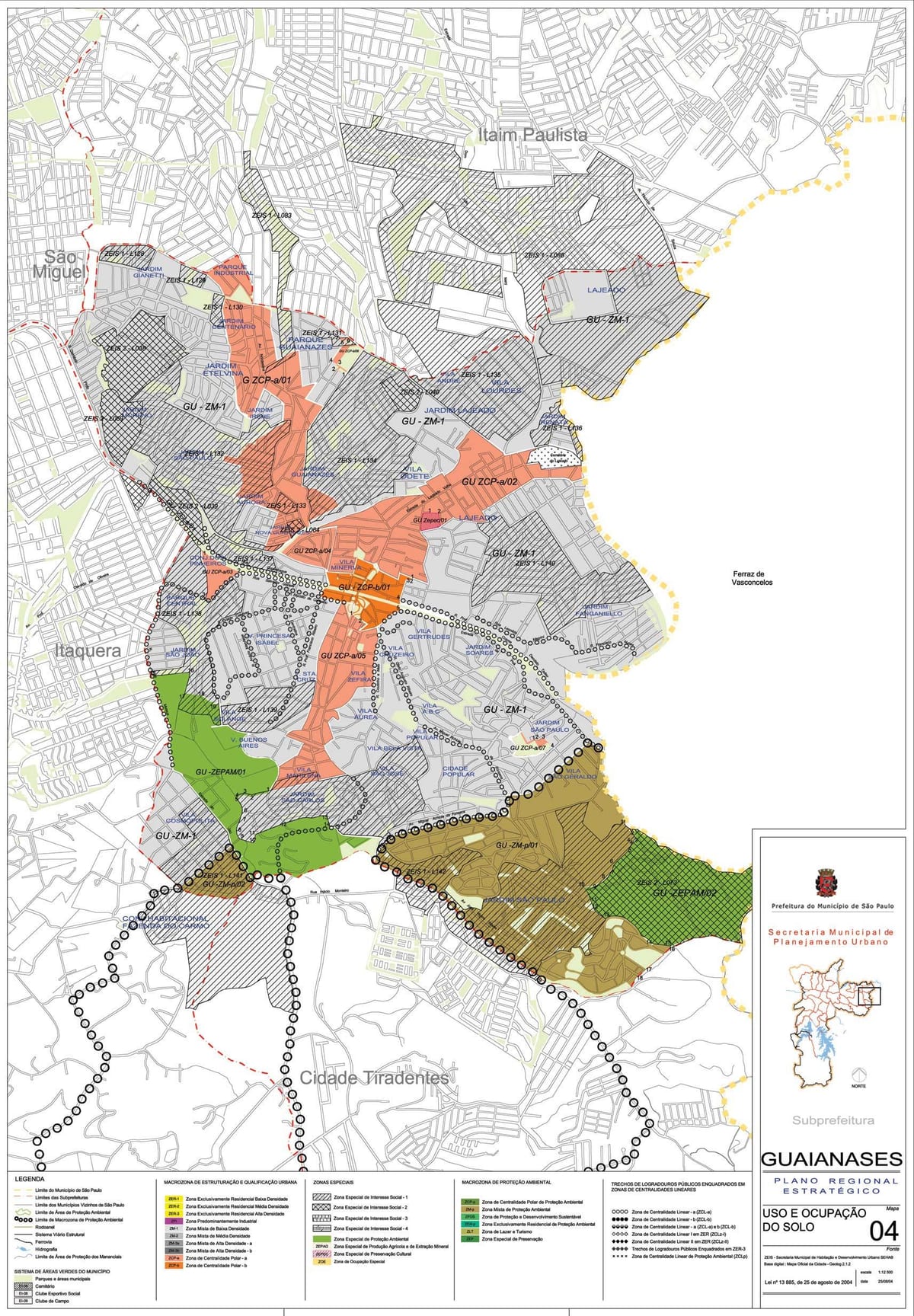 Peta Guaianases São Paulo - Pekerjaan tanah
