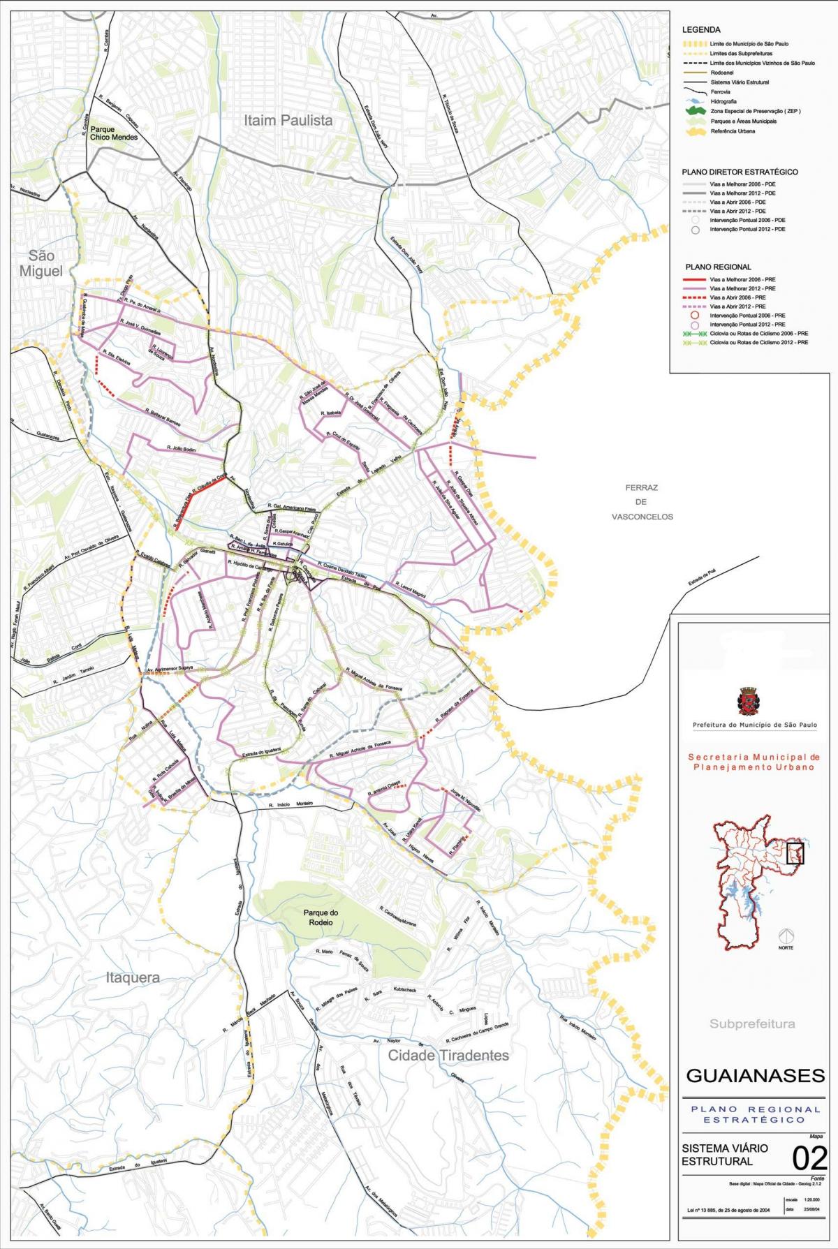 Peta Guaianases São Paulo - Jalan