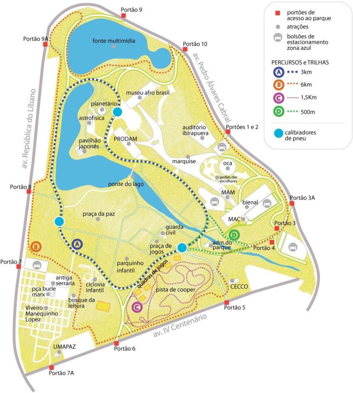 Peta taman Ibirapuera
