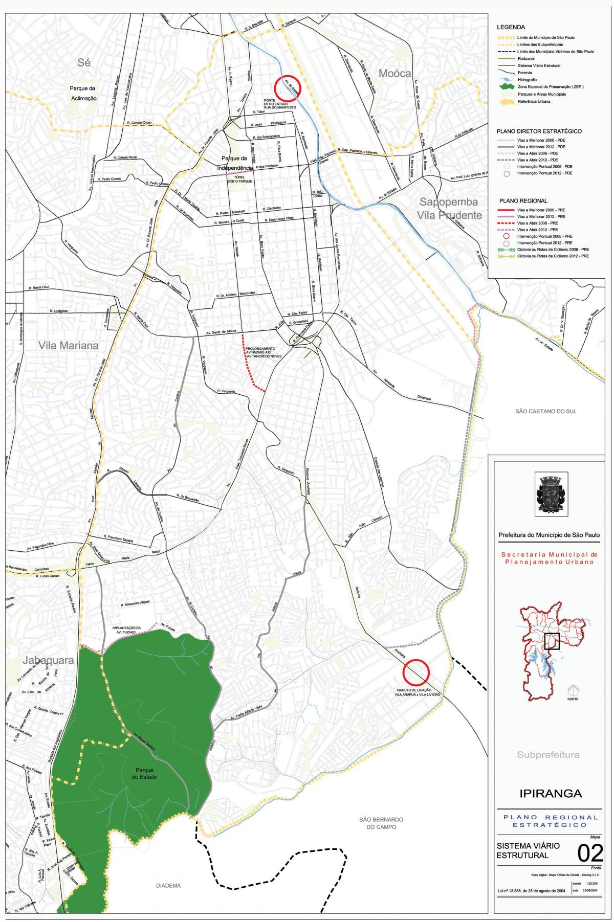 Peta Ipiranga São Paulo - Jalan