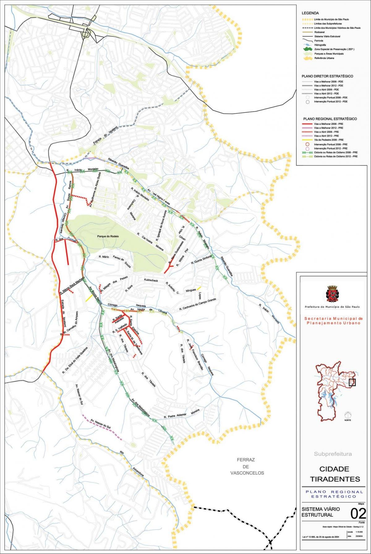 Peta Kota Tiradentes São Paulo - Jalan
