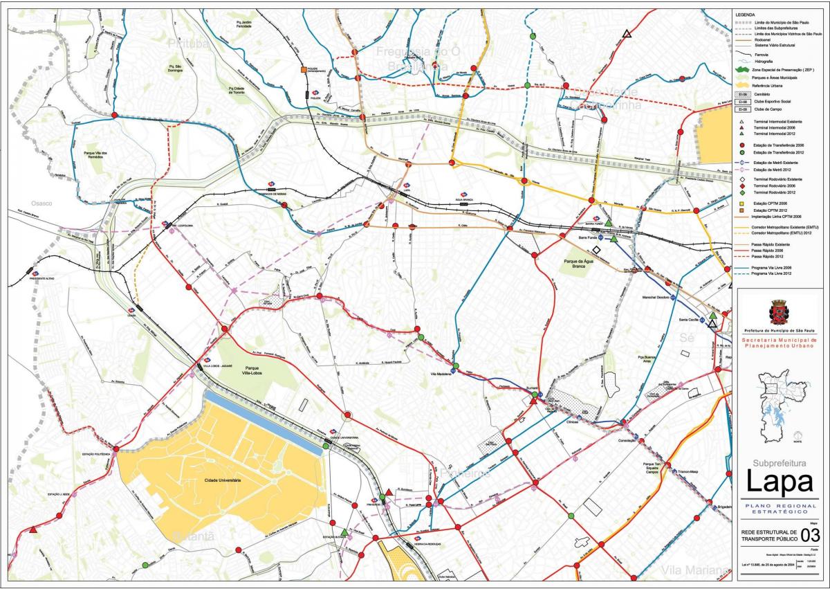 Peta Lapa São Paulo - Awam mengangkut