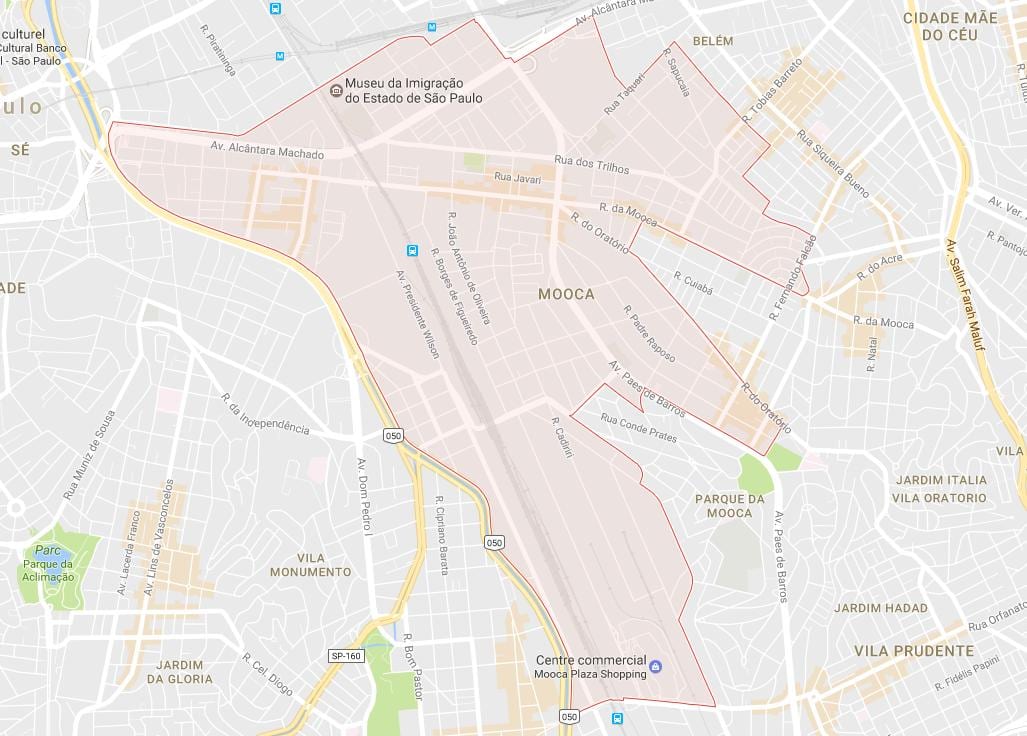 Peta Mooca São Paulo