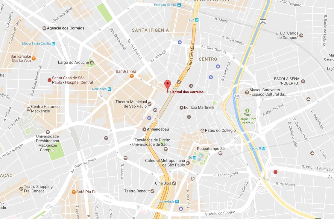 Peta Palácio dos Correios São Paulo