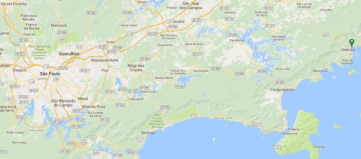 Peta pantai Perequê Açu