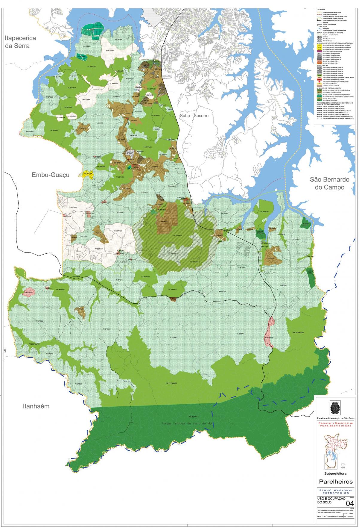 Peta Parelheiros São Paulo - Pekerjaan tanah
