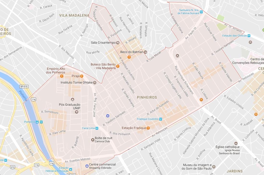 Peta Pinheiros São Paulo