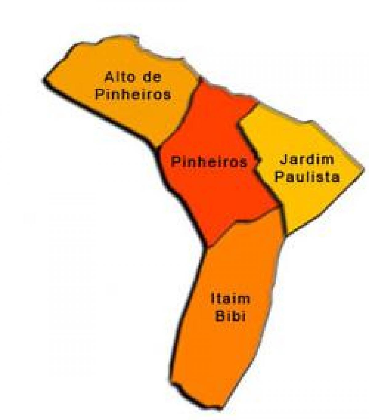 Peta Pinheiros sub-prefecture