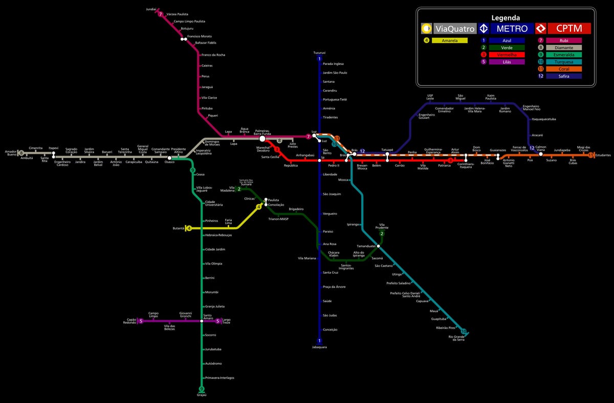 Peta São Paulo CPTM metro