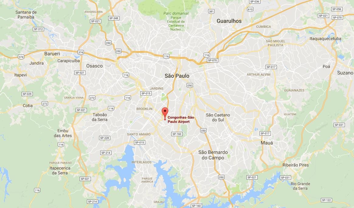 Peta São Paulo lapangan terbang terbang