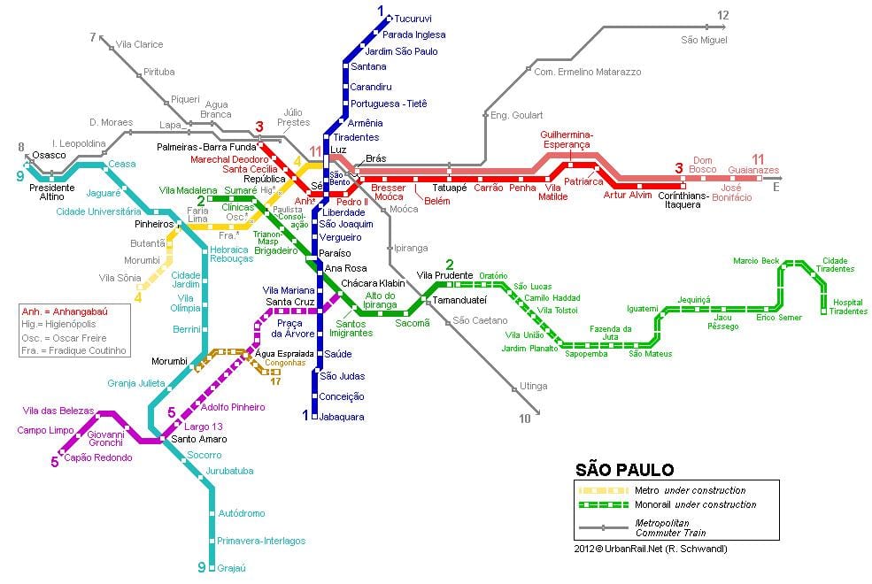 Peta São Paulo monorel