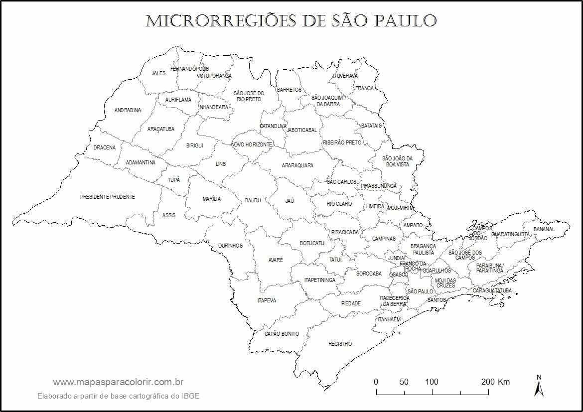 Peta São Paulo perawan - mikro kawasan