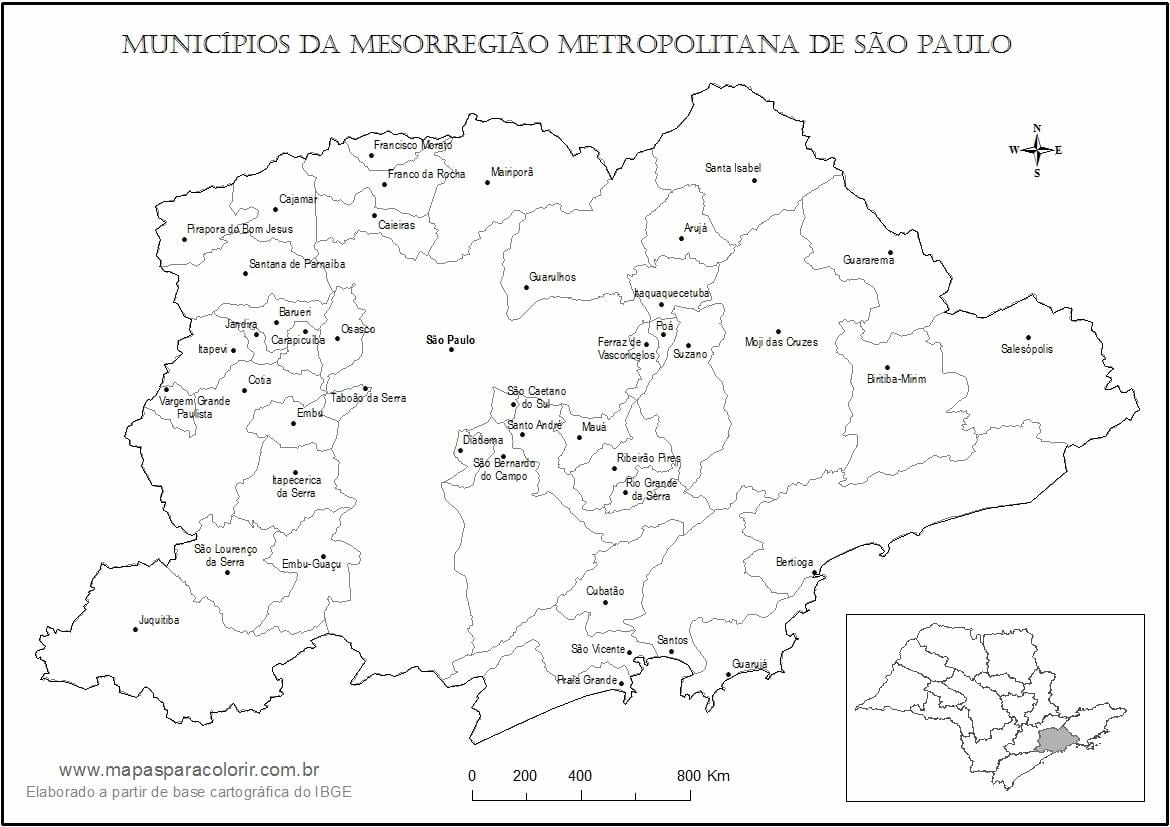 Peta São Paulo perawan