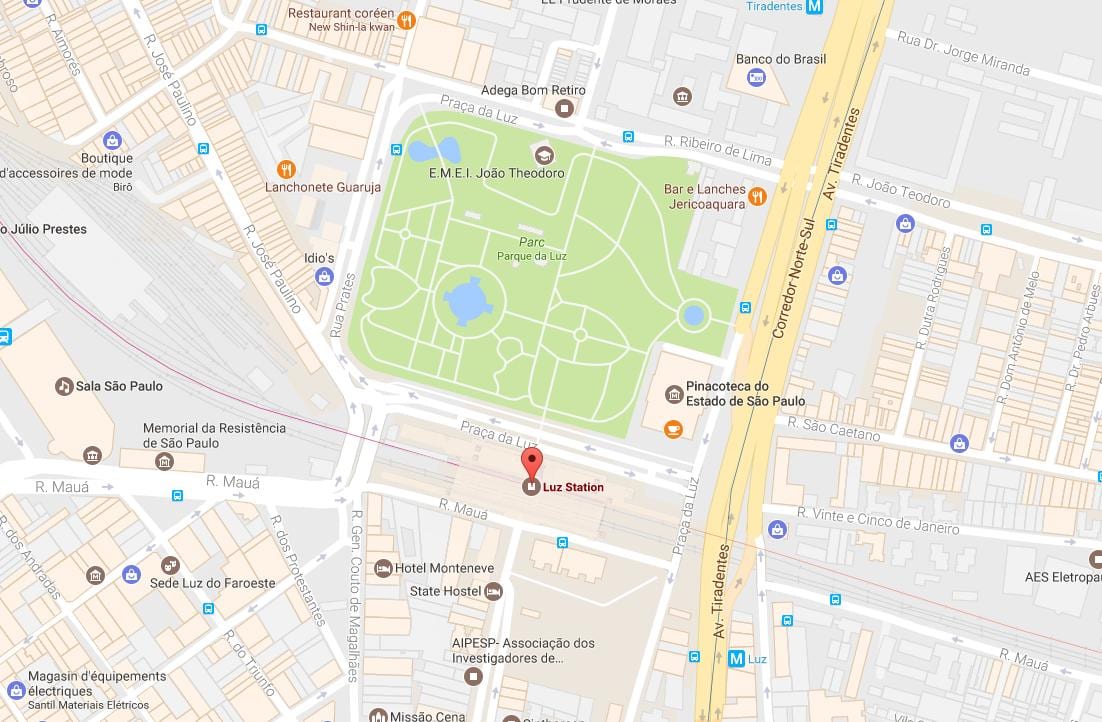 Peta stesen kereta api la Luz São Paulo
