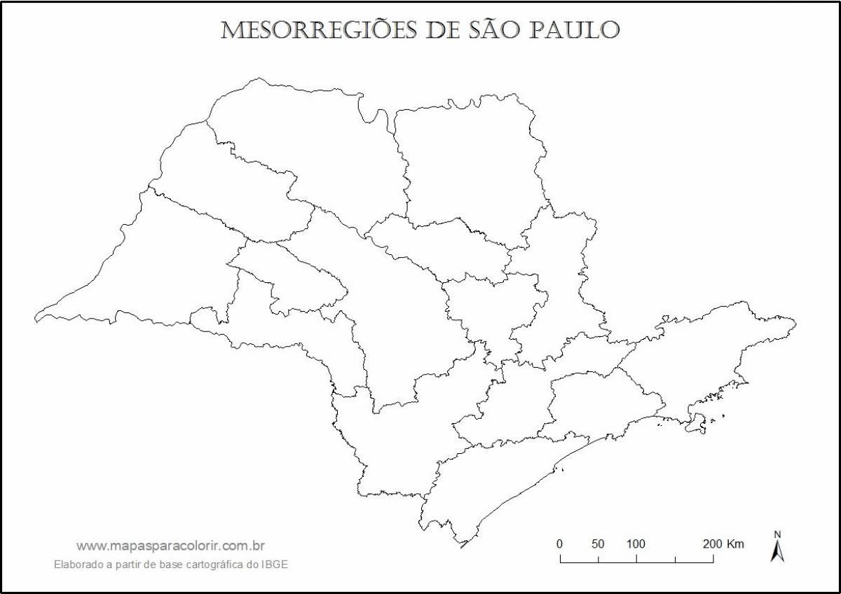 Peta São Paulo perawan - kawasan
