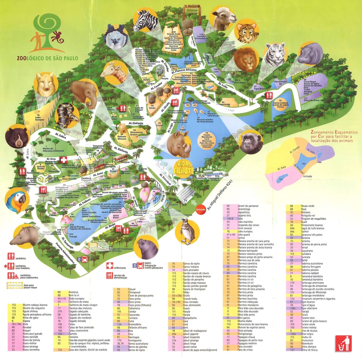 Peta taman zoologi São Paulo