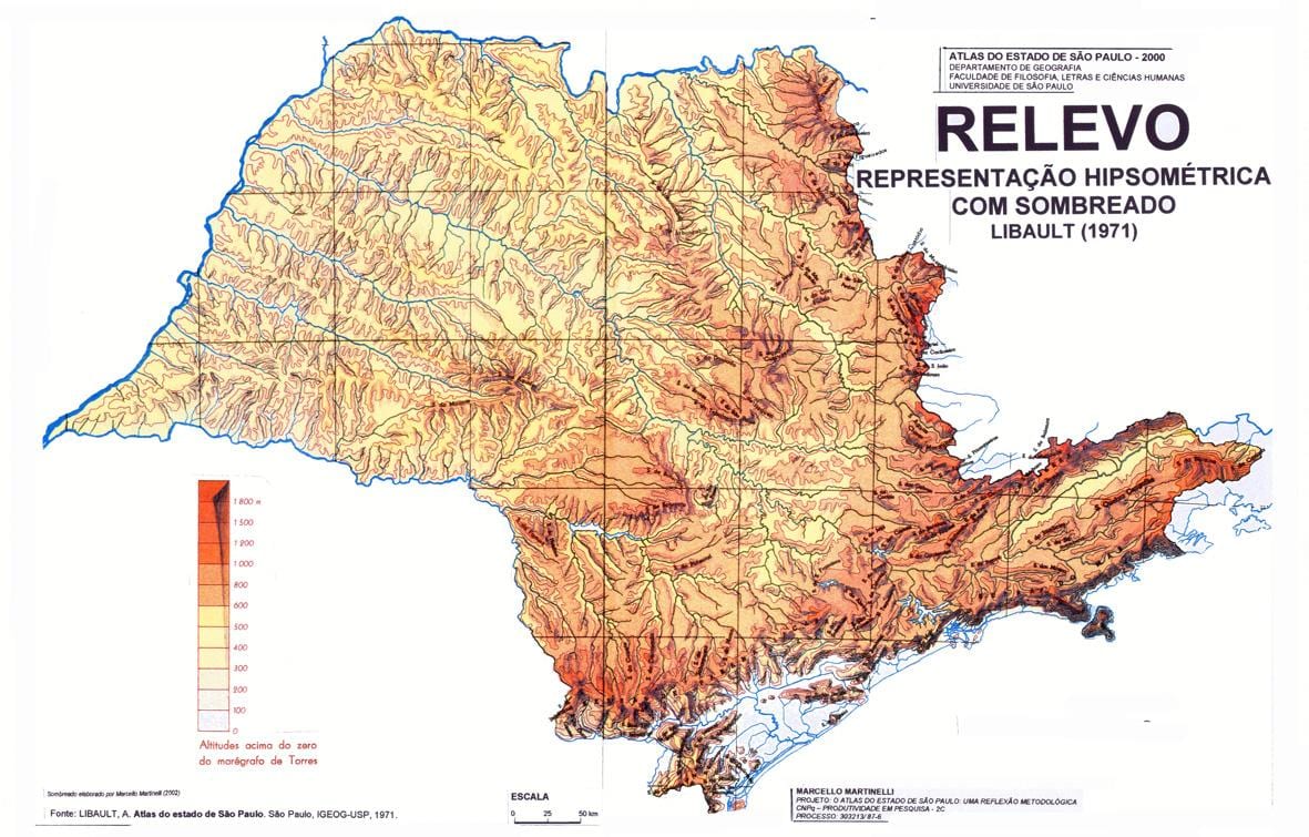 Peta topografi São Paulo