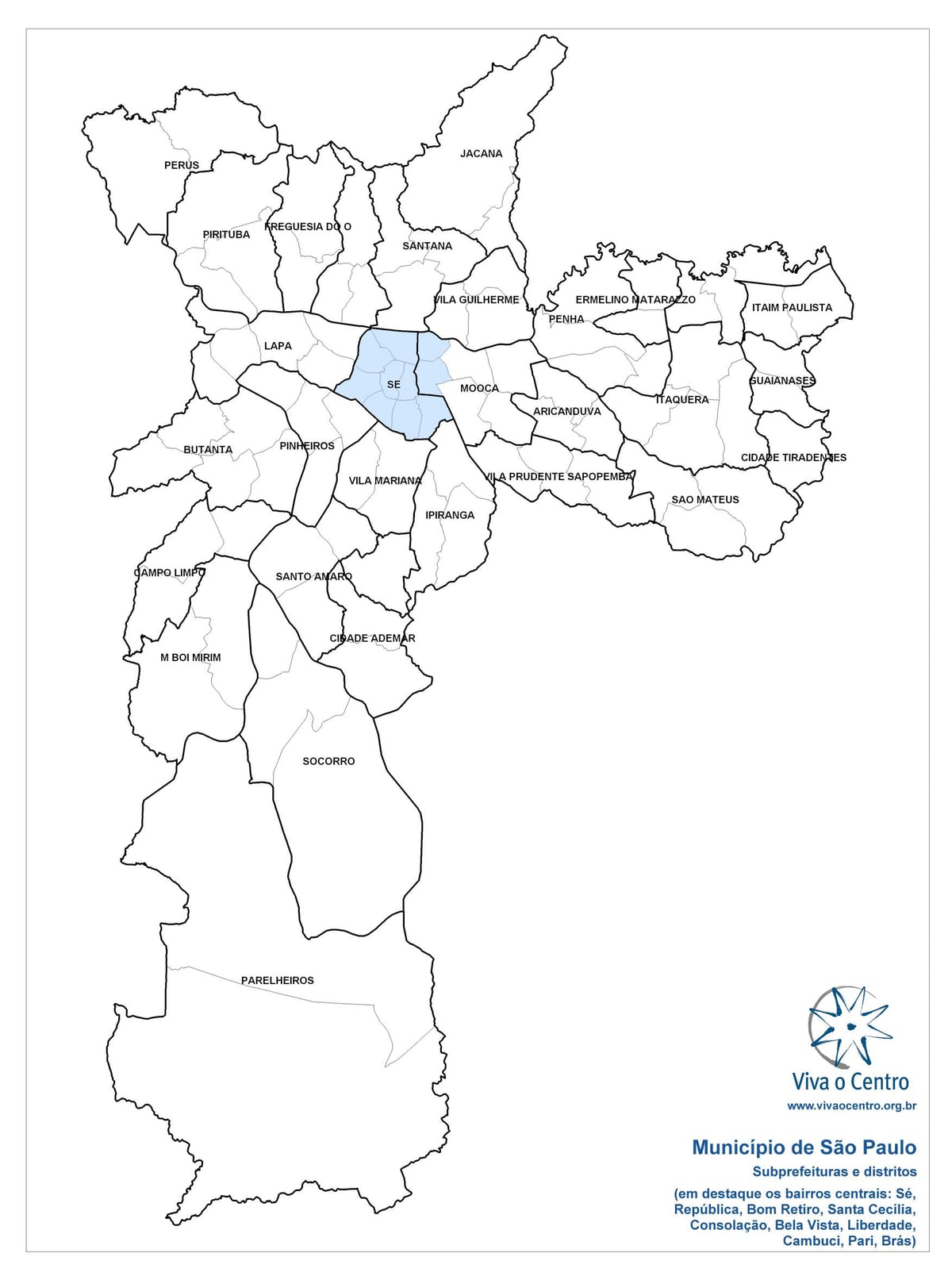 Peta Pusat zon São Paulo