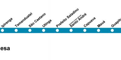 Peta CPTM São Paulo - Garis 10 - Biru