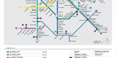 Peta pengangkutan São Paulo - EMTU/SP - kereta bawah tanah - CPTM
