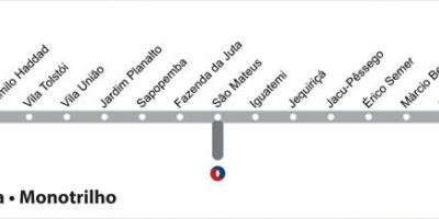 Peta São Paulo metro - Line 15 - Perak